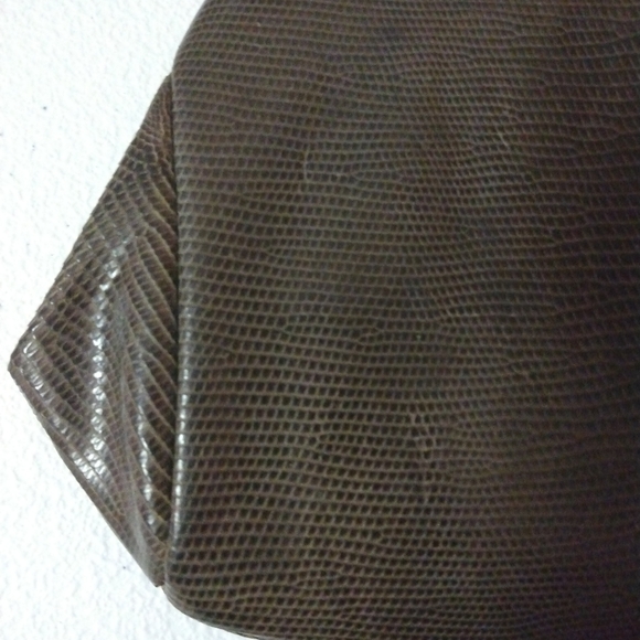 Lesco super chic vintage lizard genuine lizard skin small clutch in cognac EUC - Picture 11 of 11